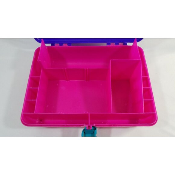 Caboodles Pink Purple Plastic Jewelry Makeup Storage Case w/ Tray 2762 Vtg 90s - Picture 3 of 10